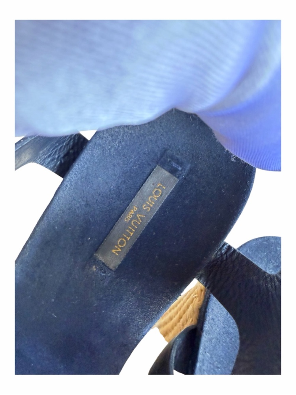 Louis Vuitton Black Leather Sandals with Gold Buckles - Picture 5 of 6